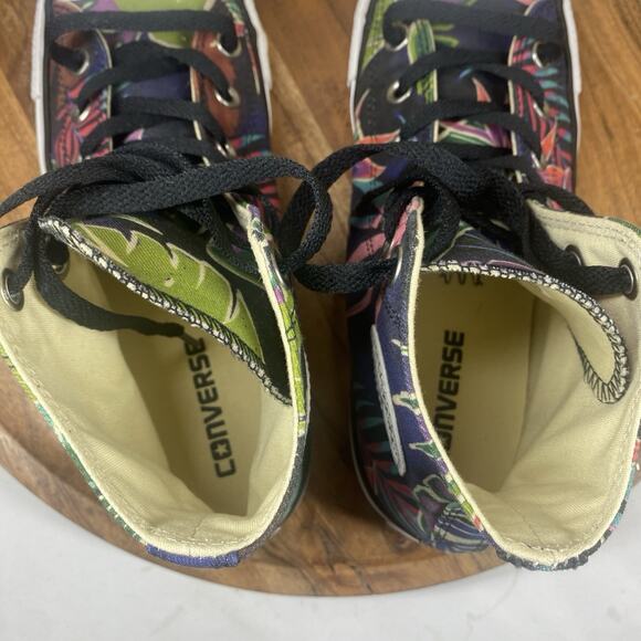Converse Chuck Taylor All Star High Floral Tropical Womens Purple Size 8 Shoes - Picture 7 of 10